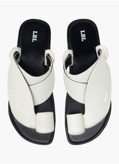 Buy Men Textured Slip-On Arabic Sandals with Toe Loop in Saudi Arabia