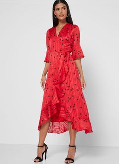 Buy Polka Dot Ruffle Hem Dress in Saudi Arabia