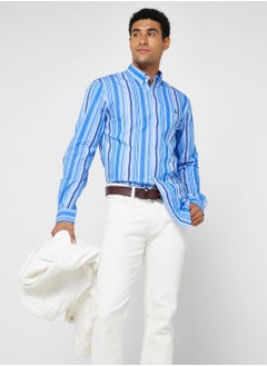 Buy Slim Fit Striped Stretch Poplin Shirt in Saudi Arabia