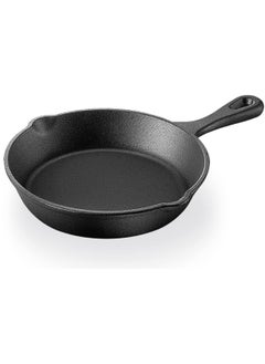 Buy Cast Iron Skillet Pre Seasoned Die Cast Iron Skillet Compatible with Gas Induction Oven and Grill Sizzling Plate adding an attractive sizzle to your dishes in UAE