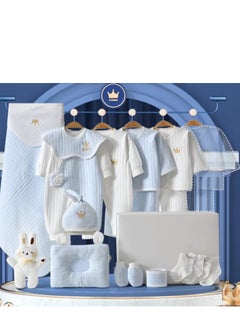 Buy 18 Pieces Baby Gift Box Set, Newborn Blue Clothing And Supplies, Complete Set Of Newborn Clothing Thermal Insulation in UAE
