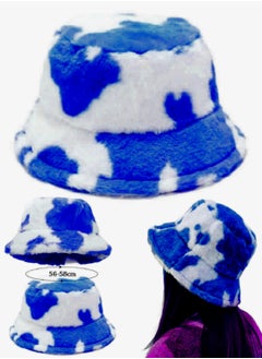 Buy Cow patterned winter fur baded bucket hat in Egypt