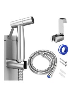 Buy Bidet Spray Shower Handheld Sprayer Stainless Steel 1.5M Head Hose and Holder, Shattaf Pipe Set Perfect for Bathroom in UAE