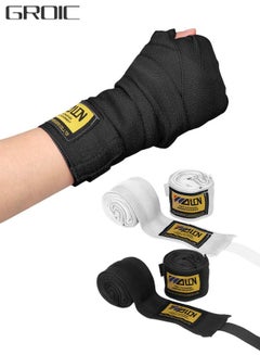 Buy 2 Pairs Professional Boxing Hand Wraps with Thumb Loop for Boxing，138 Inch 3.5 M Thumb Loop Bandages Wrist Wrap Protection for Muay Thai MMA Kickboxing Martial Arts Punching Bag Training in UAE