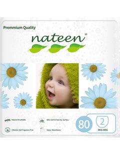 Buy Nateen Premium Care Baby Diapers,Size 2 (3-6kg),Small,80 Count Diapers,Super Absorbent,Breathable Baby Diapers. in UAE