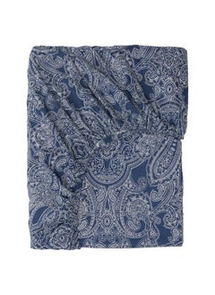 اشتري Fitted Sheet Dark Blue/White 90X200 Cm في السعودية