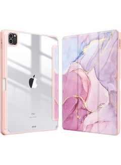 Buy Hybrid Slim Case for iPad Pro 11-inch (4th / 3rd Generation) 2022/2021 - [Built-in Pencil Holder] Shockproof Cover w/Clear Transparent Back Shell, Also Fit iPad Pro 11" 2nd Gen Dreamy Marble in UAE
