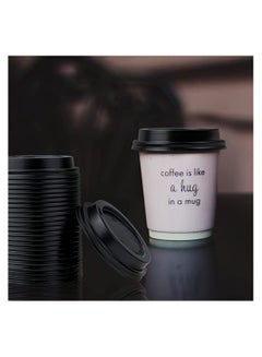 Buy Black Flat Lid For Paper Cups -63mm/4oz/25 Lids in Saudi Arabia