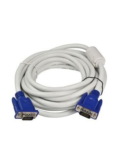 Buy Ntech VGA cable male to male Compatible With Projector Monitor Personal Computer, 3 Meter Length, White in UAE
