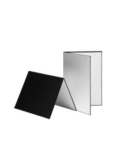 اشتري 3-in-1 Photography Cardboard Paperboard Folding Photography Reflector Diffuser Board (Black + White + Silver) for Still Life Product Food Photo Shooting,  A3 Size في السعودية