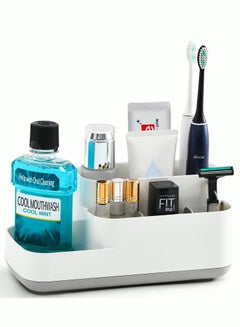 اشتري Plastic Toothbrush Holder for Bathroom 5 Slots Bathroom Countertop Organizer Toothpaste for Vanity/Bathroom Counter Sink في السعودية
