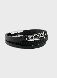 Buy Genuine Leather Braided Bracelet In Gift Box in UAE