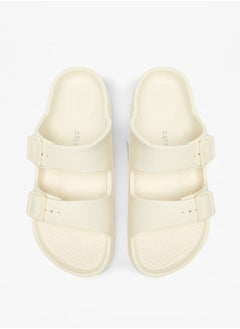 Buy Womens Solid Slip-On Sandals with Buckle Detail in Saudi Arabia