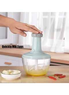 اشتري 2L Manual Handheld Mini Food Chopper With Stainless Steel Blade for Vegetables, Onions في الامارات