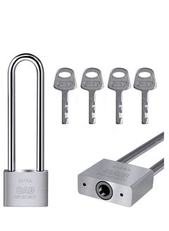 Buy Lengthened Padlock with 4 Keys, 6.4 Inch Long Shackle Padlock Heavy Duty Lock Waterproof High Security Outdoor Padlock for Warehouses Container Doors Garage Shed in Saudi Arabia