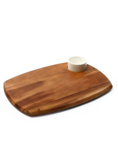 اشتري Wooden Serving Board With Dip Bowl, Brown, ACA-43.2 في الامارات