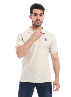 Buy Pique Comfy Heather Cloud Grey Polo Shirt in Egypt