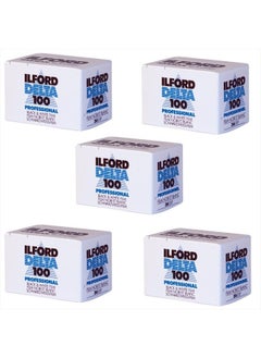 Buy 5 Pack of Ilford 1780624 Delta 100 Professional Black-and-White Film, ISO 100, 35mm 36-Exposure in UAE