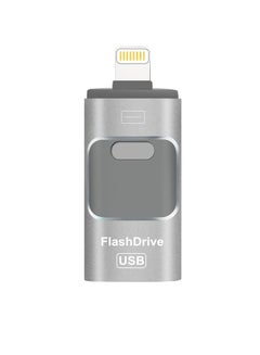 Buy 128GB USB Flash Drive, Shock Proof Durable External USB Flash Drive, Safe And Stable USB Memory Stick, Convenient And Fast I-flash Drive for iphone, (128GB Silver Gray) in Saudi Arabia