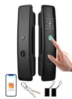 Buy Smart Door Lock, Electronic Door Lock with APP Control, Fingerprint/ Key/ IC Card, Biometric Smart Door Lock Keypad Deadbolt in Saudi Arabia