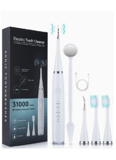 Buy Rechargeable Dental Scaler Kit - White, 2 Electric Toothbrushes & Plaque Remover - Teeth Cleaning, Calculus Removal, Oral Hygiene Set for Complete Dental Care in Saudi Arabia