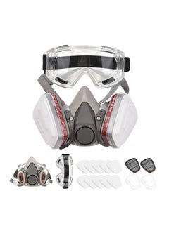 اشتري Reusable Respirator Half Facepiece 6200 Gas Mask Breathing Protection Respirators with Safety Goggles for Painting Organic Vapor Welding Polishing Woodworking and Other Work Protection في الامارات