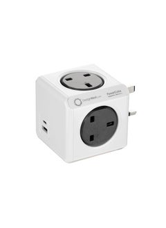 Buy PowerCube Original 4 Sockets 1 USB A  1 USBC Ports Grey in Saudi Arabia