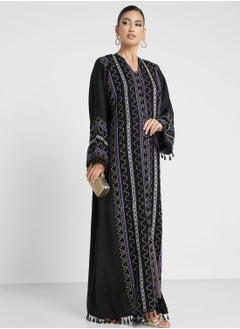 اشتري Embroidered Accent Abaya في الامارات