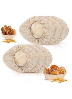 Buy 6 Pieces 10 Inch Oval Shape Bread Proofing Basket Cover Natural Rattan Baking Dough Sourdough Proofing Basket Cloth Liner in Saudi Arabia