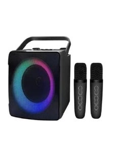 اشتري 2023 New SDRD Wireless Bluetooth Speaker With 2 Microphones Portable Karaoke Machine في الامارات