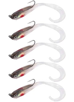 اشتري Keenso Artificial Bait, 5PCS Fish Lures Artificial Fake Bait Soft Lures Seabass Fishing Tackle with Hook في الامارات