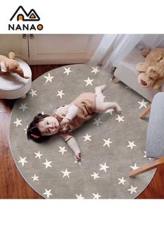 Buy Kids Play Mat Baby Nursery Rug Round Baby Round Play Pad Crawling Mat Star Baby Blanket Mat Rug for Kids Children Toddlers Bedroom(Round 80 CM) in Saudi Arabia