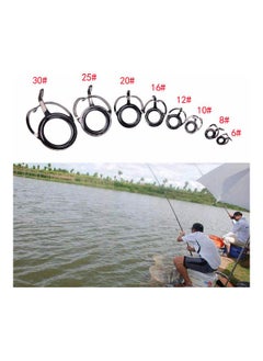 اشتري Pieces Of 75 Dual Legs Stainless Steel Fishing Rod Guides Top Tips Set Eye Rings 20 x 10 20cm في الامارات