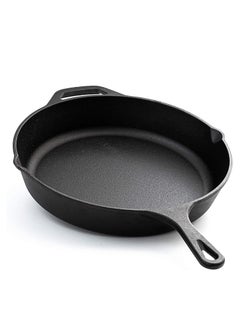 Buy Cast Iron Skillet Pre-Seasoned Skillet/Frying Pan, Black 10.25 Inch Round Cast Iron Frying Pan - Safe Grill Cookware for indoor & Outdoor Use in UAE