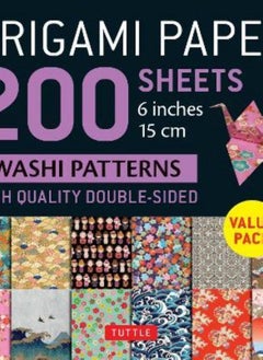 Buy Origami Paper 200 sheets Washi Patterns 6" (15 cm) in UAE