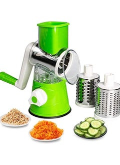 Buy Manual Tabletop Drum Cheese Grater, 3 In 1 Rotary Shredder Slicer Grinder For Cucumber Nut Potato Carrot Cheese, Vegetable Salad Shooter in UAE