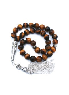 Buy 33Natural Tiger Eye Stone Prayer Beads A-level 8mm in UAE