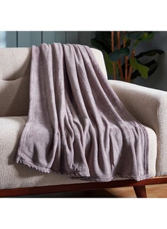 Buy Ontario Solid Coral Fleece Throw 170x120 cm in UAE