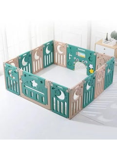 Buy 14 Panel Baby Playpen, Kids Safety Foldable Baby Fence Kids Playard with Safety Lock for Children in UAE