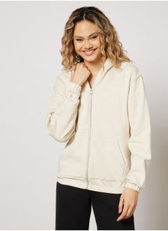 Buy Two Tone Monogram Zip-Through Hoodie in UAE