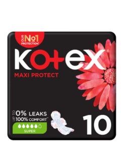 اشتري Kotex Maxi Pads Large with Wings, 10 Pads في السعودية