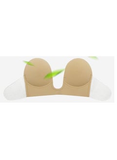 Buy Adhesive Bra Women's Push Up Plunge Adhesive Bra Reusable Deep U-Shaped Sticky Bra Strapless Backless Breast Lifting Bra in UAE