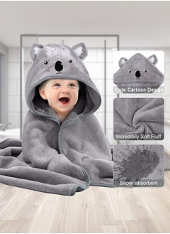 Buy Coral Fleece Hooded Baby Towels - Koala Pattern Super Absorbent Baby and Toddler Cute Bath Towels for Boys and Girls Unisex in Saudi Arabia