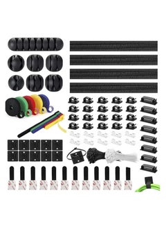 Buy 304 pcs Management Organizer Kit with 4 Cable Sleeve Split, 45 Self Adhesive Cable Clips Holder, 5 Rolls and 30 Pcs Adhesive Ties, 200 Nylon Fasten Cable Ties for TV Office Car Desk Home 304 pcs Manag in Saudi Arabia