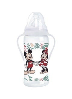 Buy Autonomy Wide Neck Feeding Bottle 300Ml Silicone Teat Infant Milk Mickey Minnie Design, Suitable From 6 Months in UAE