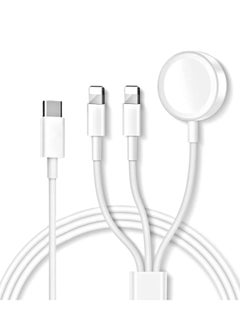 اشتري Usb C Charging Cable for Iphone and Iwatch Fast 3 in 1 Magnetic Wireless Charger With 2 Cables Compatible With Iphone and Iwatch Series and Airbuds في السعودية