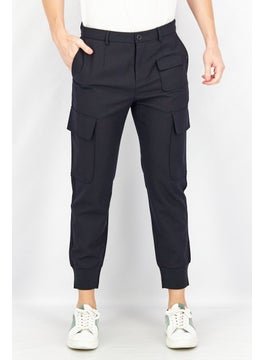 اشتري Men Luke Fit Solid Cargo Pocket Pants, Navy في السعودية