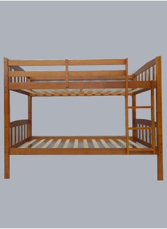 Buy Wood Bunk Bed with Medicated Mattress Heavy Duty Brown in UAE