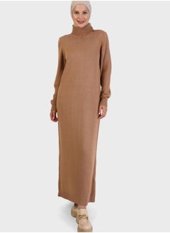 Buy Turtle Neck Knitted Dress in UAE