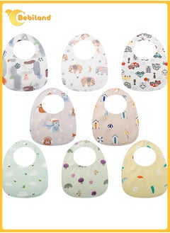 اشتري 8 Pack Bandana Dribble Bibs, Soft Cotton Baby Teething Bibs Waterproof Drool Bibs (Multicolour) في السعودية